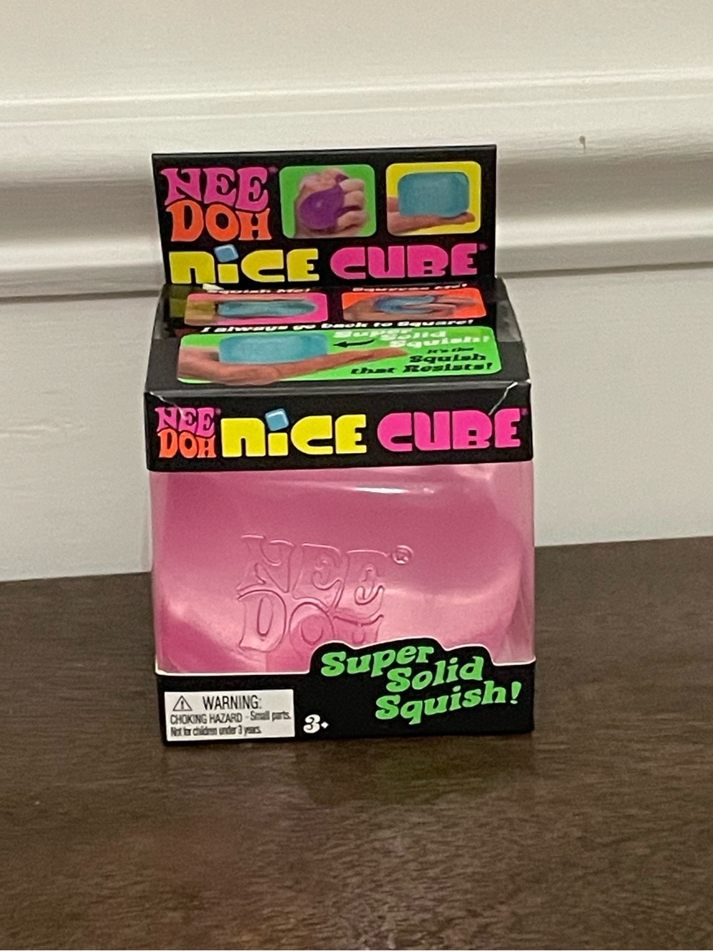 NeeDoh Nice Cube Pink Super Solid Squish Toy